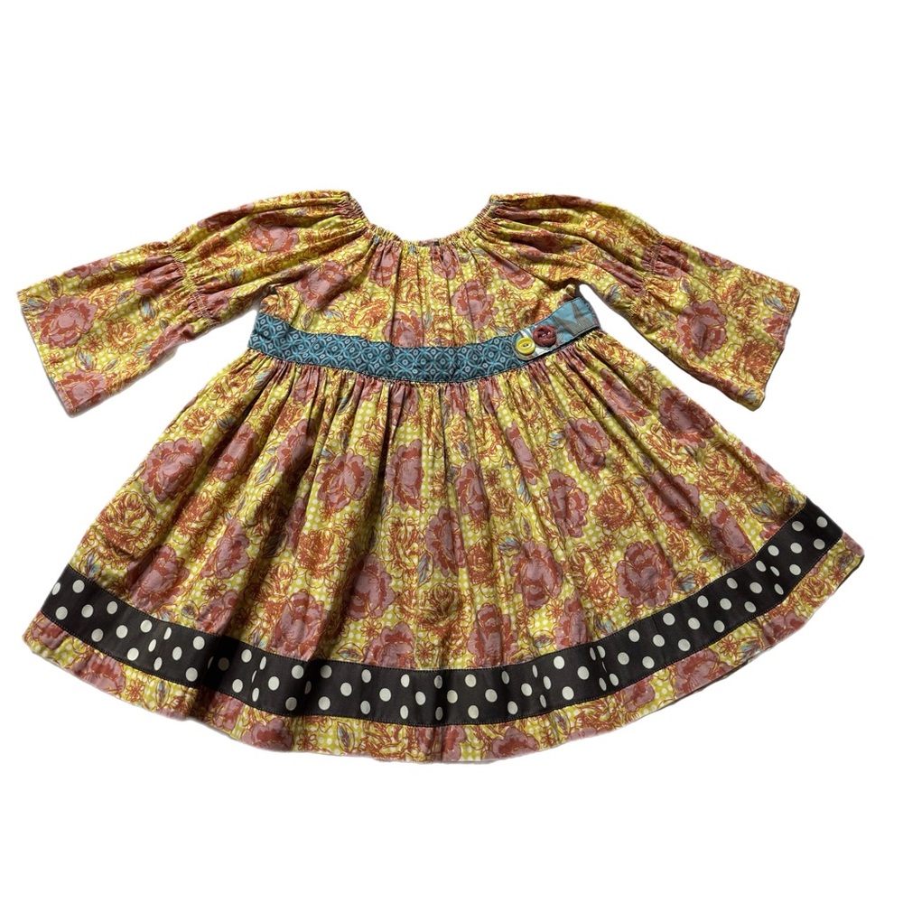 Matilda Jane Girls You & Me Lovely West Palm Peasant Top 8 Polka Dot Fall Floral